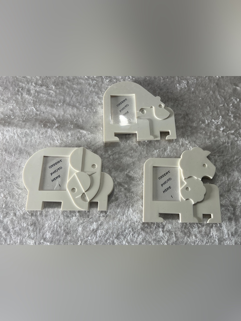 Tupperware White Animal Wall Photo Frames - Elephant & Friends Set